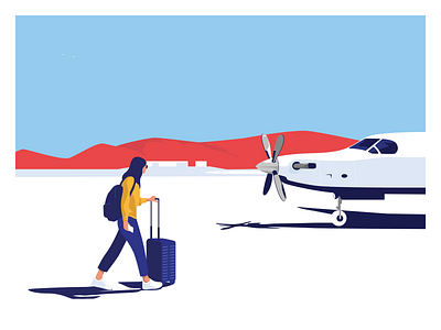 Voyage adobe flat illustration illustrator plane travel vector