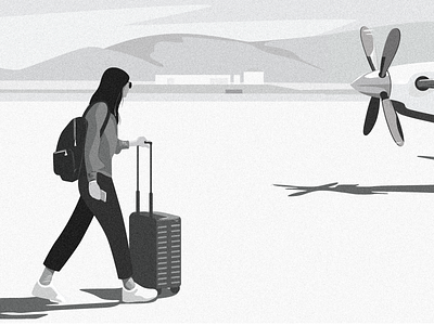 On the go design greyscale holiday illustration illustrator minimalistic plane travel vector