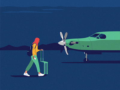 Don’t listen. Go & see. adobe design holiday illustration illustrator luggage night plane travel vector