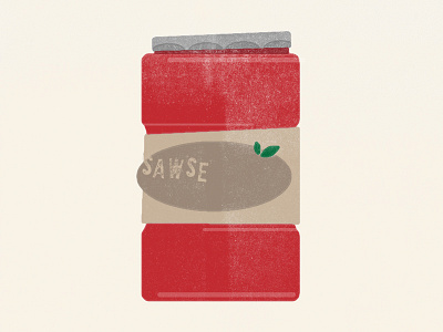 Pasta Sause can illustration jar pasta red retro sause sawse