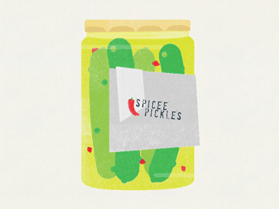 Spicee Pickles canning illustration jar matchbox pickles spicy