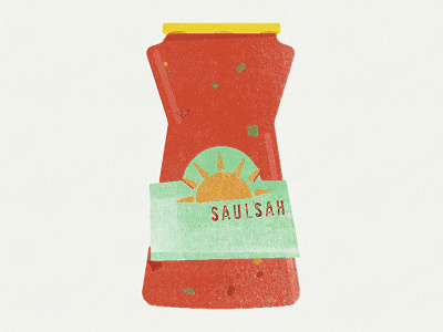 Salsa illustration jar mexican salsa sun
