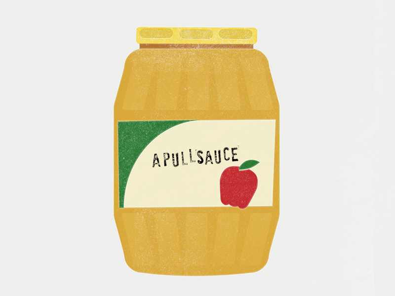 Applesauce illustration jar applesauce sauce apple