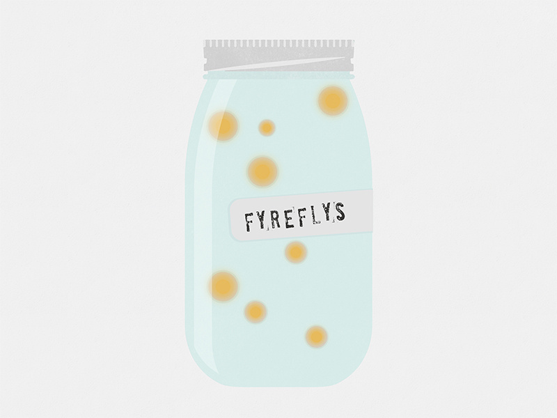 Fireflies in a mason jar glass ball jar summer jart illustrator illustration jar fireflies mason jar