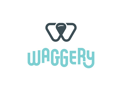 Waggery Logo brand dog logo nose retro simple w wag