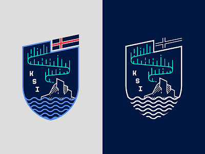 Iceland Soccer Crest crest flag futbol iceberg iceburg iceland illustration logo northern lights soccer world cup