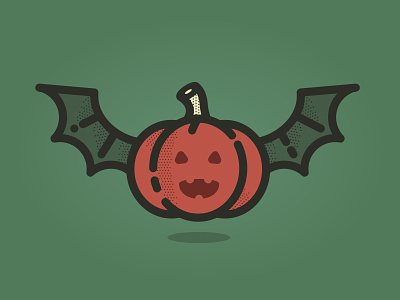 Flight of the Pumpkin bat fall halloween illustration pumpkin wings
