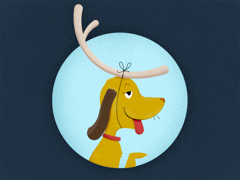 Max happy halftone illustrator illustration reindeer fan art grinch christmas dog