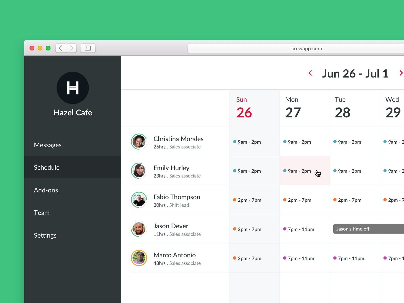 Web schedule by Suchit Dubey for Crew on Dribbble