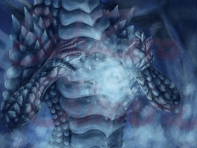 Cold Hearted blue chimeras art dragon