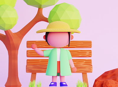 Little character susy 3d animation app blender design graphic design illustration ui vector