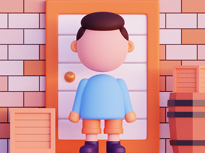 Little character 3d illustration