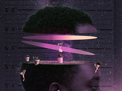 Out of my mind (Album cover) abstract africa album cover cover design digital art glow effect graphic design green growth illustration inspirational music nigerian photo manipulation photoshop plant rap song space