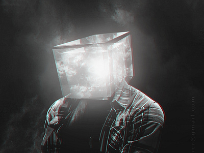 Heavy is the head 3d abstract affinity black and white contemporary design digital art glass shatter effect glitch effect glow graphic design inspirational loki marshmallow mcu motion graphics photo manipulation photoshop tesseract thor