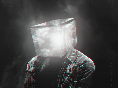 Heavy is the head 3d abstract affinity black and white contemporary design digital art glass shatter effect glitch effect glow graphic design inspirational loki marshmallow mcu motion graphics photo manipulation photoshop tesseract thor