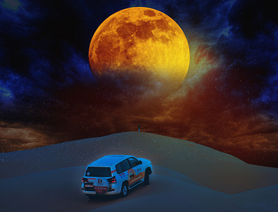 Moonlight Car Ride design graphic design illustration