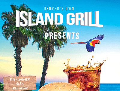 Island Grill Flyer branding design graphic design illustration typography