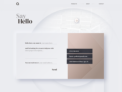 Contact us clean contact contact form contact page contact us design location pin map minimalist ui ui design web white