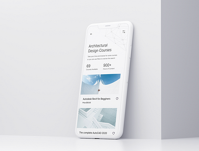 iOS Learning App Courses screen app architecture clean courses ios learning app minimalist ui white