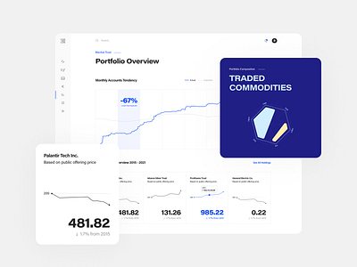 Investment Platform app blue clean dashboard design fintech fintech app investment minimalist product product design stocks trading ui