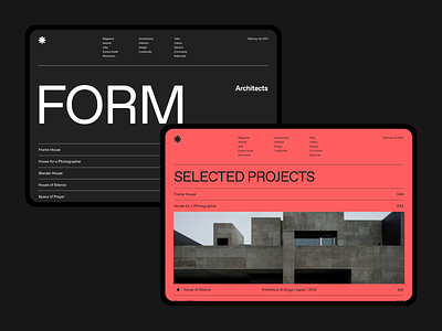 FORM Architects Exploration architect clean color design layout minimalist typogaphy web webdesign