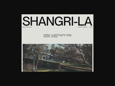SHANGRI-LA 02 clean design homepage layout minimalist music recording studio web webdesign