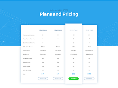 Pricing Page blue design landing pricing ui web webdesign white