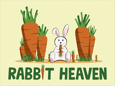 Rabbit Heaven 2d art 2d character carrot carrots flat flat design flat illustration flatdesign heaven illustration illustrator rabbit rabbits