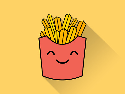 Cheerful Fries cheerful design flat flat design fries happy illustration potatoes