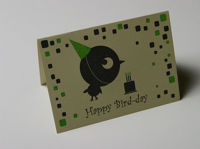 Letterpress: Bird-day card design illustration letterpress vector