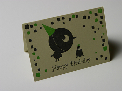 Letterpress: Bird-day card