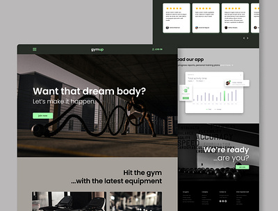 Gym Website clean cool dark design exercise fitness gym matte minimalistic modern web design