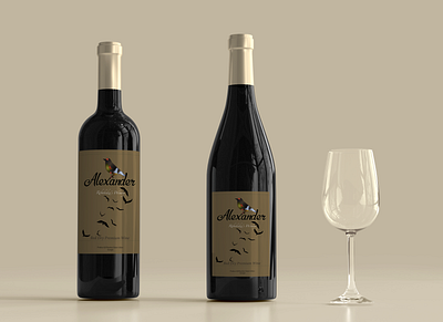 Alexander Valley Vinery - Wine Bottle Etiquette branding design graphic design illustration vector
