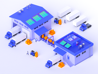 Isometric warehouse