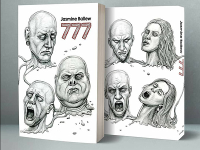 777 7 sins anatomy book book cover book illustration cover drawing drawings graphic design heads horror illustration pencil pencil drawing