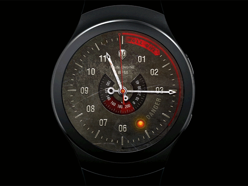 World of Tanks watch face for Samsung Gear animation gear interface motion samsung smart watch tachometer ui wargaming watch world of tanks wot