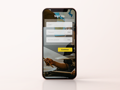 Studio Sign Up Page Mobile // DailyUI 001 appsignup dailyui dailyui001 designchallenge mobilesignup musician studio ui