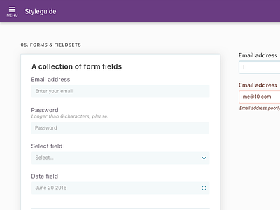 Style guide forms interface style guide ui ux