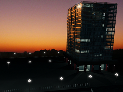Sunset Palace office palace rendering sunset