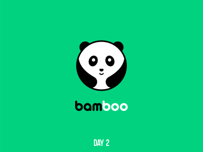Day 2 Bamboo branding dailylogochallenge flat logo mark panda