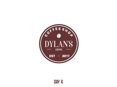 Day 6 Dylan's Coffee branding dailylogochallenge flat logo mark