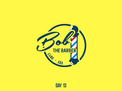 Day 13 Bob The Barber branding dailylogochallenge flat logo mark