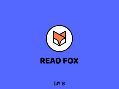 Day 16 Read Fox branding dailylogochallenge flat logo mark