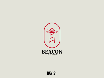 Day 31 Beacon Light House branding dailylogochallenge flat logo mark