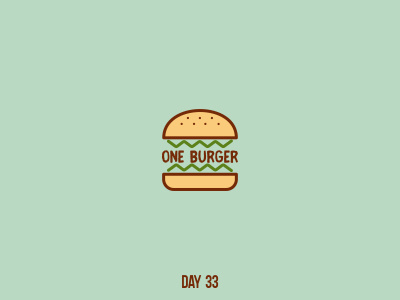 Day 33 One Burger branding dailylogochallenge flat logo mark