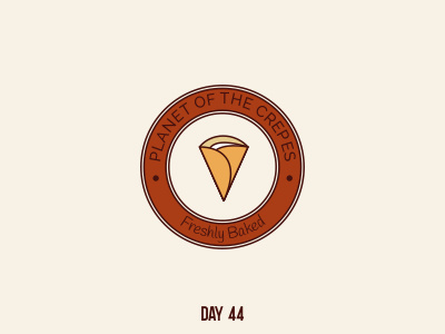 Day 44 Planet Of The Crepes branding dailylogochallenge flat logo mark