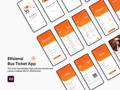 Efisiensi Bus Ticke App androi app concept ios ux design