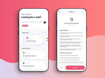 Minimal UI - Job Listing App figma minimal design minimal ui minimalist mobile app mobile app design mobile ui ui uiux