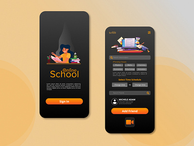 Online School App/UX animation app icon illustration instagram minimal ui ux vector