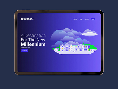 Travopod Travel Hub Web Landing page animation branding branding logo print covid19 corona virus icon illustration instagram minimal ui ux